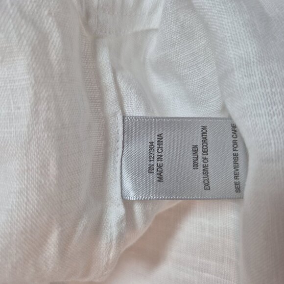 John Mark Womens White Linen Embroidered Tunic Top Size XL - Picture 3 of 14